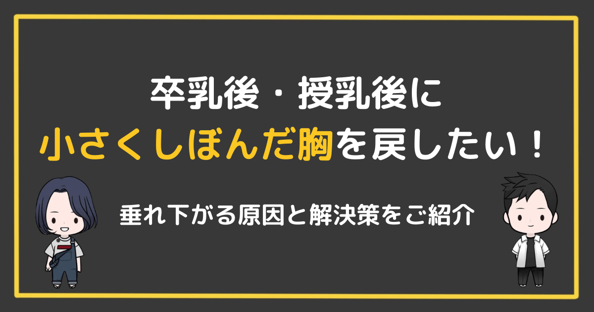 卒乳後 授乳後に小さくしぼんだ胸を戻したい 垂れ下がる原因と解決策をご紹介 ブログの伝説